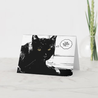 Schwarze Katze ist gelangweilt Karte