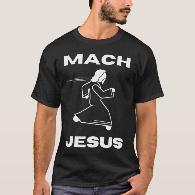 Schwarze Katze Jesus ist für Männer lustig Christl T-Shirt (Vorderseite)