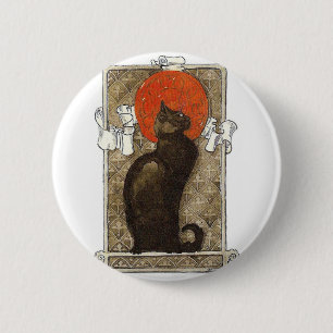 Schwarze Katze - Jugendstil - Theophile Steinlen Button