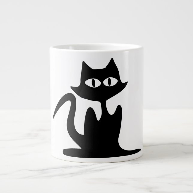 SCHWARZE KATZE Jumbo-Tasse (Vorderseite)