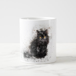 Schwarze Katze Jumbo-Tasse
