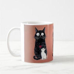 schwarze Katze  Kaffeetasse