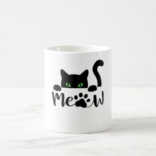 Schwarze Katze Kaffeetasse