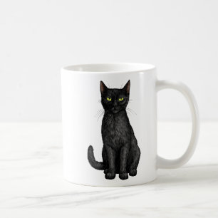Schwarze Katze Kaffeetasse