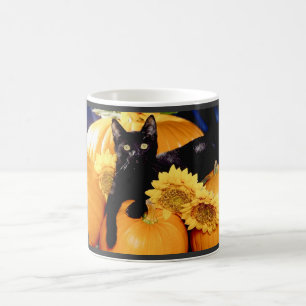 Schwarze Katze Kaffeetasse