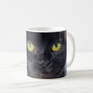 Schwarze Katze Kaffeetasse