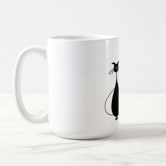 Schwarze Katze Kaffeetasse (Links)