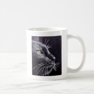 Schwarze Katze Kaffeetasse