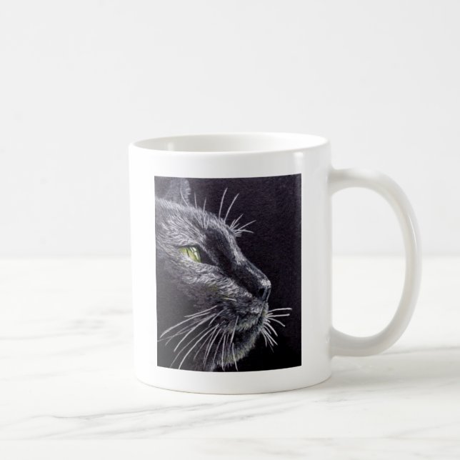 Schwarze Katze Kaffeetasse (Rechts)