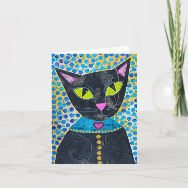 Schwarze Katze Karte (Vorderseite)