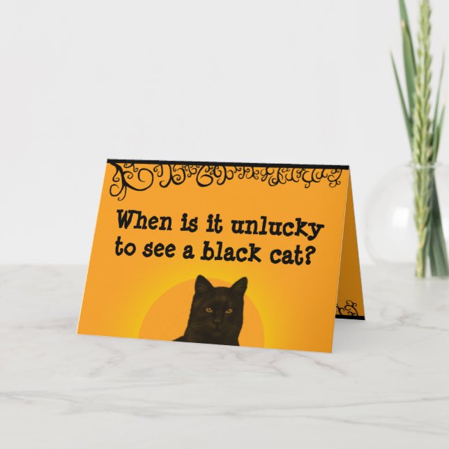 Schwarze Katze Karte (Vorderseite)