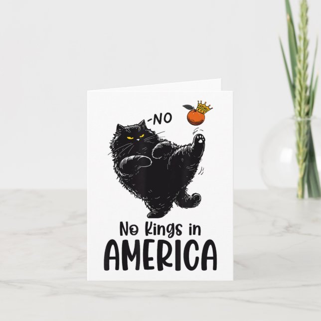 Schwarze Katze keine Könige in Amerika Wir Mensche Karte (Vorderseite)