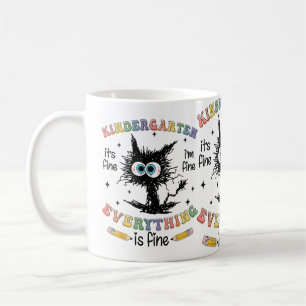 Schwarze Katze Kindergarten Es ist in Ordnung Ich Kaffeetasse