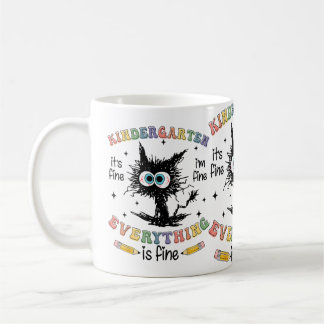 Schwarze Katze Kindergarten Es ist in Ordnung Ich Kaffeetasse