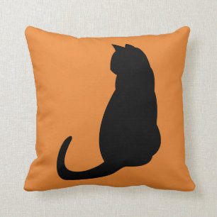 Schwarze Katze Kissen