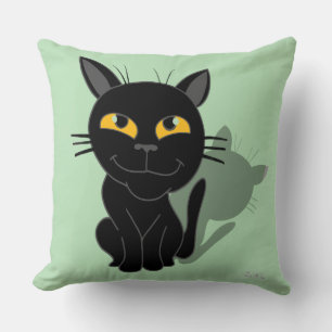 Schwarze Katze Kissen