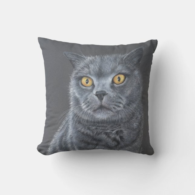 Schwarze Katze  Kissen (Vorderseite)