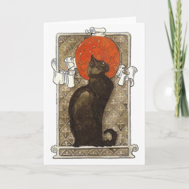 Schwarze Katze - Kunst Nouveau - Theophile Karte (Vorderseite)