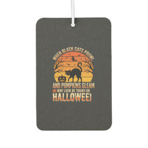 Schwarze Katze Kürbis Halloween Vektordesign Autolufterfrischer