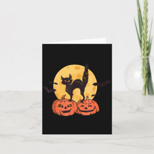 Schwarze Katze Kürbis Mond Halloween Kostüm Katzen Karte