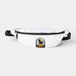 Schwarze Katze Kürbis Vintage Halloween Gravur_1 Bauchtasche
