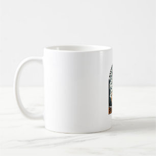 Schwarze Katze Kürbis Vintage Halloween Gravur_1 Kaffeetasse