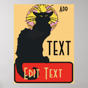 Schwarze Katze, Leere, Text bearbeiten Poster