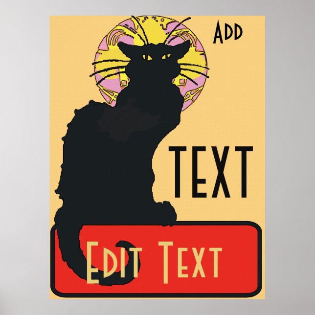 Schwarze Katze, Leere, Text bearbeiten Poster (Vorne)