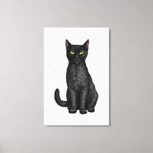 Schwarze Katze Leinwanddruck