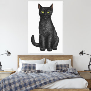 Schwarze Katze Leinwanddruck
