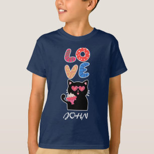 Schwarze Katze, Liebe, Valentinstag T-Shirt