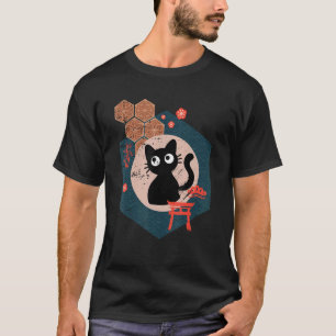 Schwarze Katze Liebhaber japanisches Kätzchen Tok T-Shirt