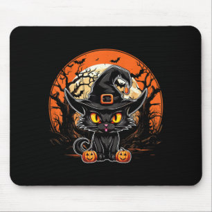 Schwarze Katze Liebhaber - Schwarze Katze Hallowee Mousepad