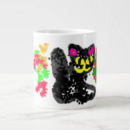 Schwarze Katze Linie Herbst Jumbo-Tasse