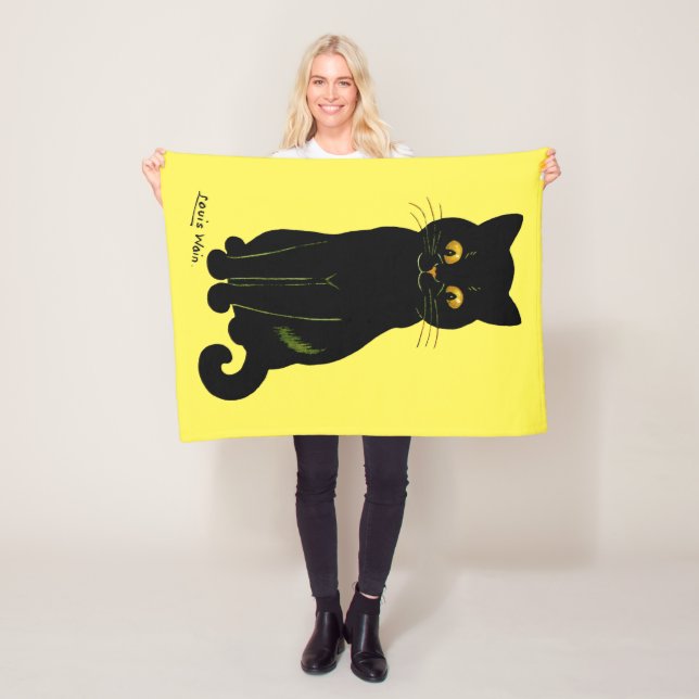 Schwarze Katze, Louis Wain Fleecedecke (Beispiel)