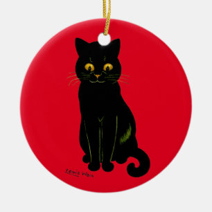 Schwarze Katze, Louis Wain Keramik Ornament