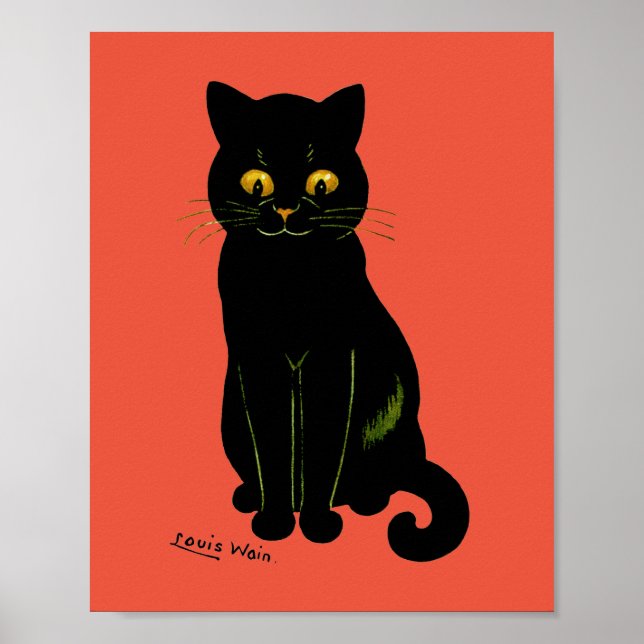 Schwarze Katze, Louis Wain Poster (Vorne)