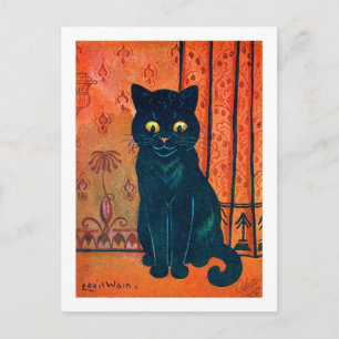 Schwarze Katze, Louis Wain Postkarte