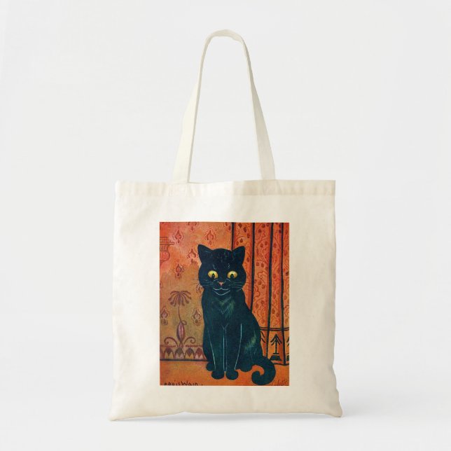 Schwarze Katze, Louis Wain Tragetasche (Vorne)