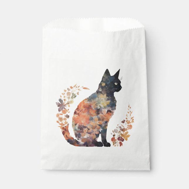 Schwarze Katze Lover Kostüme Flora Blume Beängstig Geschenktütchen (Vorderseite)