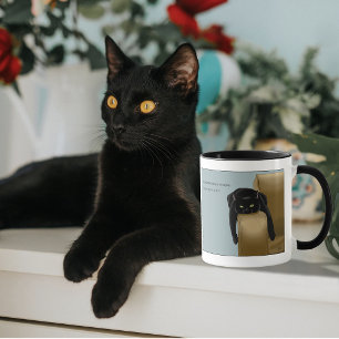 Schwarze Katze Lustige Freche Blaue Tasse