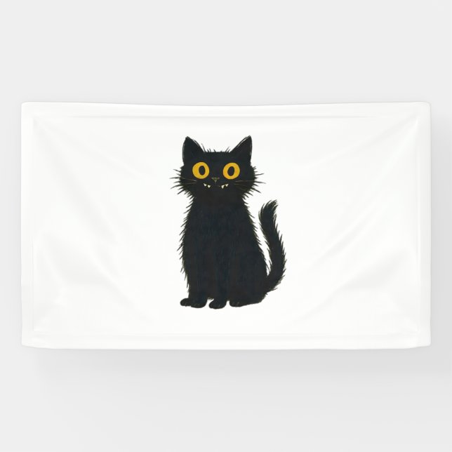 Schwarze Katze Magie - Niedliche Halloween- und My Banner (Horizontal)