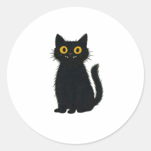 Schwarze Katze Magie - Niedliche Halloween- und My Runder Aufkleber