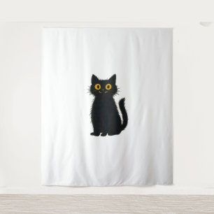 Schwarze Katze Magie - Niedliche Halloween- und My Wandteppich