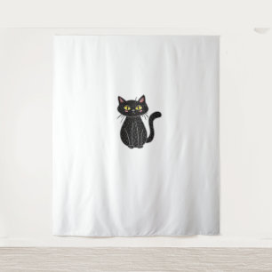 Schwarze Katze Magie - Niedliche und spöttische Ha Wandteppich