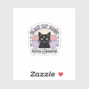 Schwarze Katze Magische Katze Schwarze Katze Vinta Aufkleber