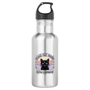 Schwarze Katze Magische Katze Schwarze Katze Vinta Edelstahlflasche