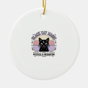 Schwarze Katze Magische Katze Schwarze Katze Vinta Keramik Ornament