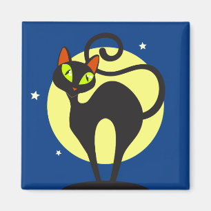 Schwarze Katze Magnet