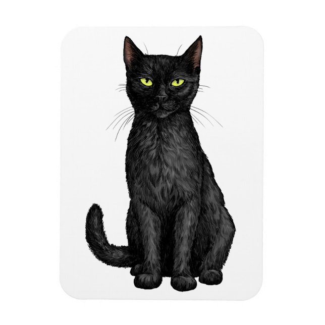 Schwarze Katze Magnet (Vertikal)